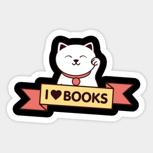 Books & Kitty Sticker